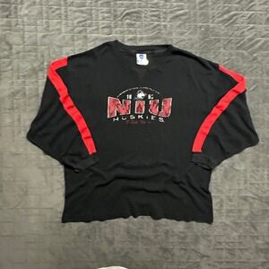 Vintage y2k Northern Illinois Huskies Thermal Mens XXL Black Long Sleeve Shirt